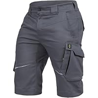 Leibwächter Arbeitsshorts Herren Flex Line Grau – Größe 52 – Robuste Cargo Hose mit Taschen – Handwerker Shorts – Berufsbekleidung – Multifunktionshose mit Reflektoren