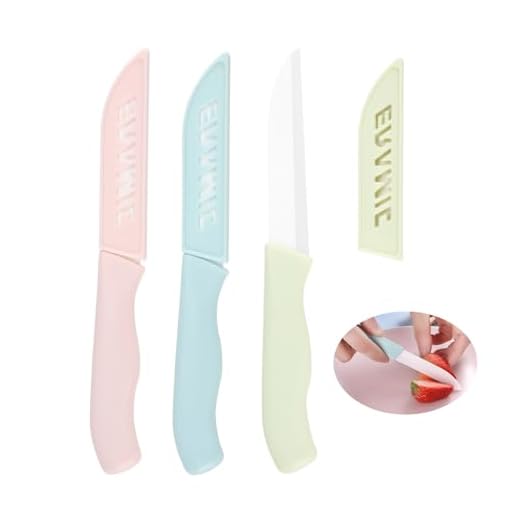 Ownkim Set di 3 Coltelli da Cucina in Ceramica - Coltello Ceramica con Lama da 80 mm, Ideale per Tagliare Verdure, Frutta e Altri Alimenti