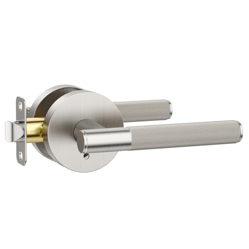 Amerdeco 1 Pack Brushed Satin Nickel Privacy Interior Door Handles