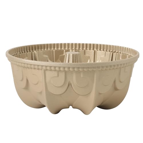 Martha Stewart Dunelle Decorative Fluted Cast Aluminun Round Cake Pan – 12-Cup Nonstick Tube Pan, Champagne Gold Bakeware by Martha Stewart - Image 5