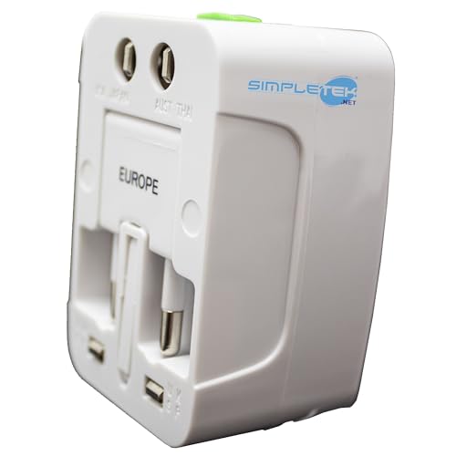 SIMPLETEK Adapter gniazda elektrycznego 125 V 6 A na 250 V 13 A UK SP IT US EU przenośna uniwersalna ładowarka konwertera z etui
