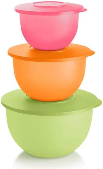 Impressions Classic Bowl Set of 3. Lime, Orange and Pink. 18, 10 and 5.5 Cup.