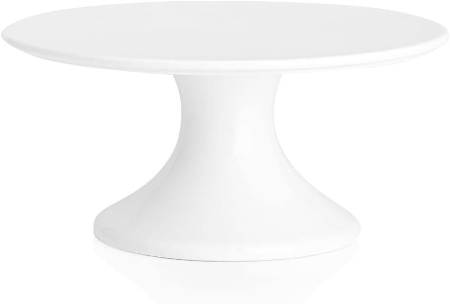 Kanwone 12-Inch Porcelain Round Cake Stand, Cake Plate, Dessert Stand, Cake Stand for Party, Home Decorating Stand, White