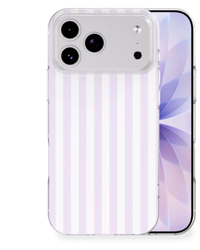 Feams for iPhone 18 Pro/17 Pro Case [Compatible with Magsafe] Slim Shockproof Protective TPU Phone Cover for iPhone 18 Pro/17 Pro 6.3" Women Girls, Purple Striped