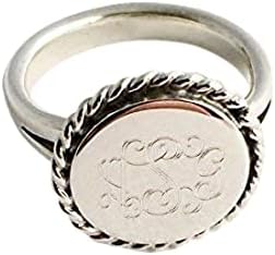 The Personal Exchange Nautical Rope Monogram Sterling Silver Ring