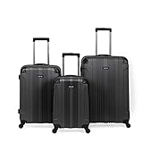 KENNETH COLE REACTION Out of Bounds Luggage 4-Wheel ABS 3-Piece Nested Set: 20' Carry-on, 24', 28'...