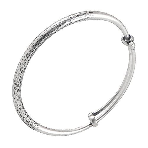 Solid 999 Sterling Silver Hammered Bangle, Customized Hammered Bracelet- Gift for Mom, Women, Sister, Girlfriend, Her,Best Friend