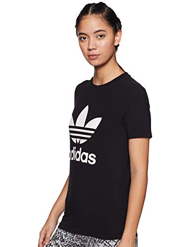 Adidas Trefoil, T-Shirt Donna, Nero/Bianco, 40