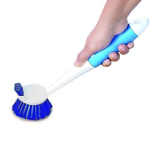 GIRLYZ Attire Dual Action Dish Brush Multi Purpose Cleaning use Home Kitchen Bathroom Sink Wash Basin and Toilet seat Cleaning Brush ((Pack of 1))-image-26
