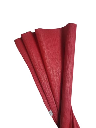 Papel Crepom ESCOLAR 48cm X 2 Metros - Kit com 10 unidades (VERMELHO)
