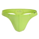 Jungerhouse Strings Sexy Homme Slip Taille Basse Culotte Tanga Thong sous vêtement (Vert Fluorescent,M)