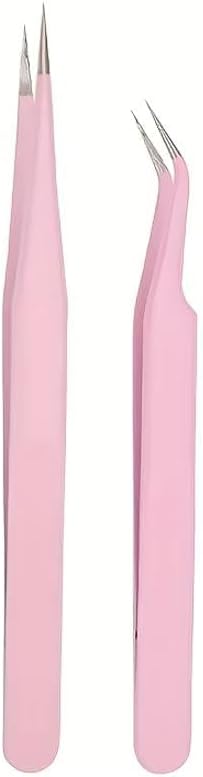 2Pcs Macaron Tweezers for Sticker Scrapbooking DIY Craft Art Decor, Journal Collage Tool Tape Picking Album School Supplies (pink)