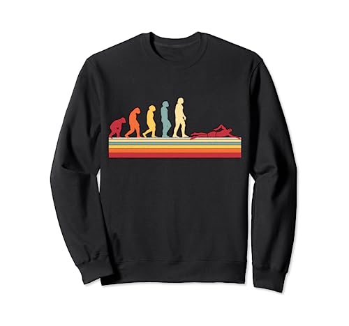 Evolución del hombre Natación retro vintage nadadores Sudadera