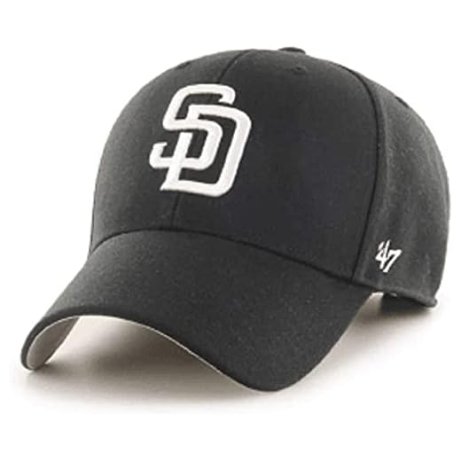 '47 MLB Black White MVP Adjustable Hat, Adult One Size Fits All (as1, Alpha, one_Size, San Diego Padres)