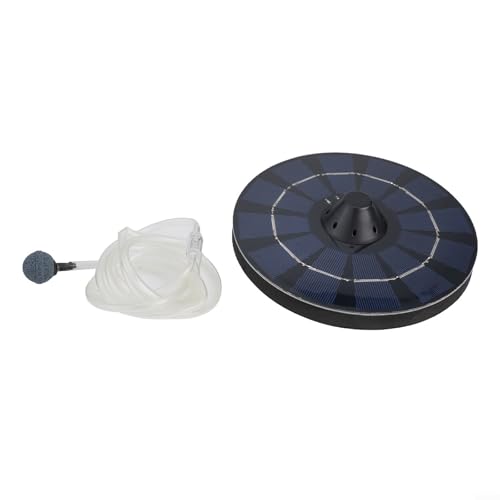 Eawfgtuw Kit de bomba aireadora de estanque alimentado por energía solar con manguera de aire, piedra de burbujas para pecera, fuente, acuario, sistema de oxigenación de agua, diseño flotante