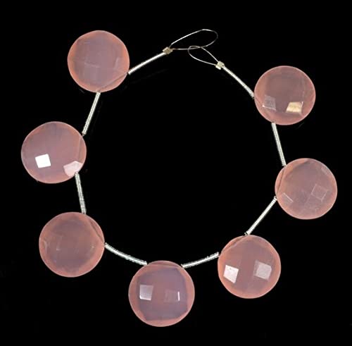 Calcédoine rose de qualité gemme taillée en rose pour la création de bijoux précieux