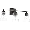 Capital Lighting 121831OB-432 Rory Clear Glass Bath Vanity Wall Mount, 3-Light 300 Total Watts, 10″ H x 23″ W, Old Bronze