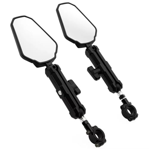 Espejo retrovisor ajustable universal para motocicleta manillar de extremo de barra plegable