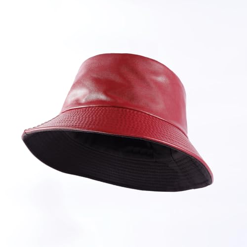 Image of Unisex Black Bucket Hat Waterproof Rain Hat Reversible Shiny Rave Bucket Hat for Concert Festival