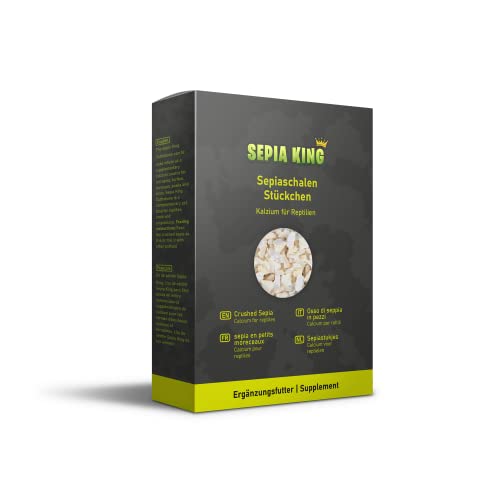 Sepia King - Sepiaschalen Bruch in Premium Qualität - Kalzium für Schildkröten, Bartagame, Geckos, Reptilien - Futterkalk, Kalk Terrarium Zubehör - Keine Reste oder Abfall