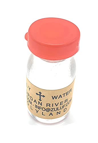 Holy Water From The Jordan River In 1 7/8 Inch Glass Vial Bottle | Blessed Holy Water Catholic Mini Holy Water Bottle Glass From Jordan River Holy Land Israel | House Blessing Jerusalem Gifts HLG004