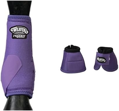 Weaver Leather Prodigy Original Athletic Boots and NoTurn Bell Boots, Medium, Purple, Front Set