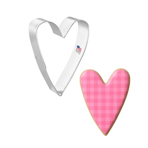 Foose Heart Primitive Cookie Cutter 3 in Made in USA (Tin Plate Steel)