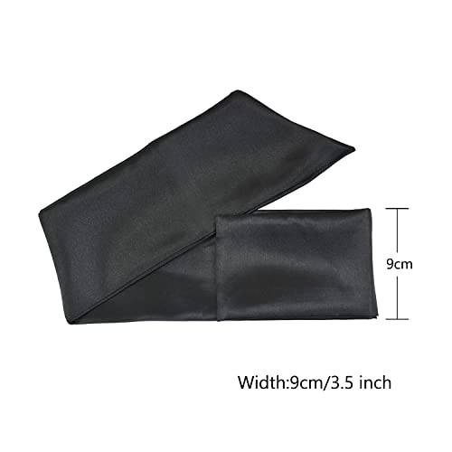 Satin Scarves for Lace Front Wigs Keep Wig Secured Silk Headband for Sports Yoga Facial (2 Pieces,Black), Black 2pcs - Image 4