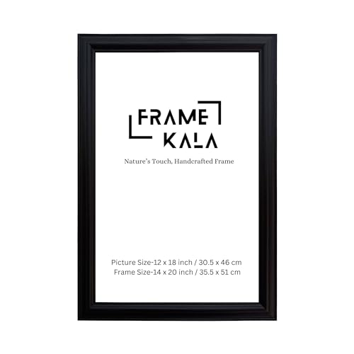 Image of Handcrafted Black Color Wooden Photo Frame, 12x18-inch Display for Artworks, Pictures, Photos, Wall Frame, Home, and Office Decor - A3 Size Display
