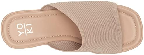 YOKI DUSKY-04 Women's Chunky Knit Mule Wedge, Beige, 10 M US | Image 4
