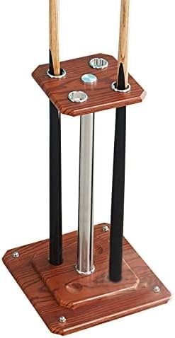 OYYMTE Wooden Floor Standing Pool Cue Rack - Easy Assembly Billiard Holder For Table Accessories(Braun,4)