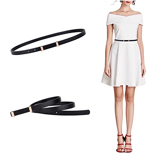 Ceinture tendance pour femme noir fin réglable pour taille 29 à 35 pouces