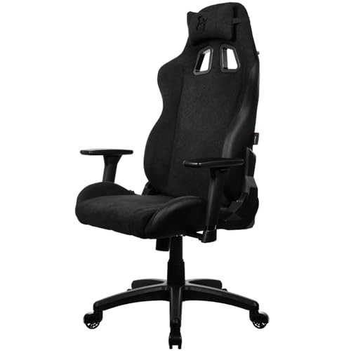 Arozzi Avanti Soft Fabric Durable Upholstery Ergonomic Office and Gaming Chair with High-Level Features Like 3D Armrests and a Pro Mechanism Along with Soft Neck & Lumbar Support Pillows – Pure Black
