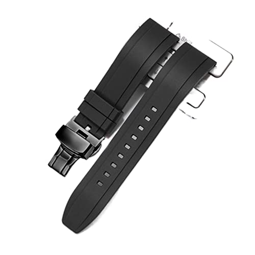 Bracelet de montre en caoutchouc fluoro de qualité supérieure robuste et élégant en 20mm