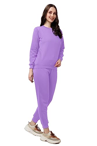 Image of Women's Full Sleeves Round Neck Winter wear Casual Fit Sweatshirt and Jogger Set Cotton Stretchable Comfort Fit and Warm for Cold Season for Everyday Winter Season Wear
