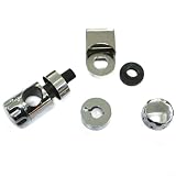 Zeroupshop Kit di supporto per soffione doccia regolabile per saliscendi da 25 mm, in plastica ABS con finitura cromata con doppio meccanismo di bloccaggio e regolatore di altezza