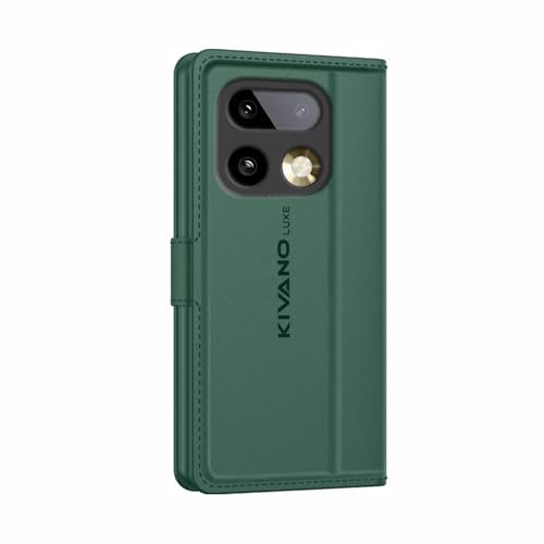 Image of KIVANO LUXE Compatible for Realme 16 Pro 5G Artisanal Leather Wallet Case with Card Holder for Men Women, Magnetic Flip Folio Cover with Stand RFID Blocking Cell