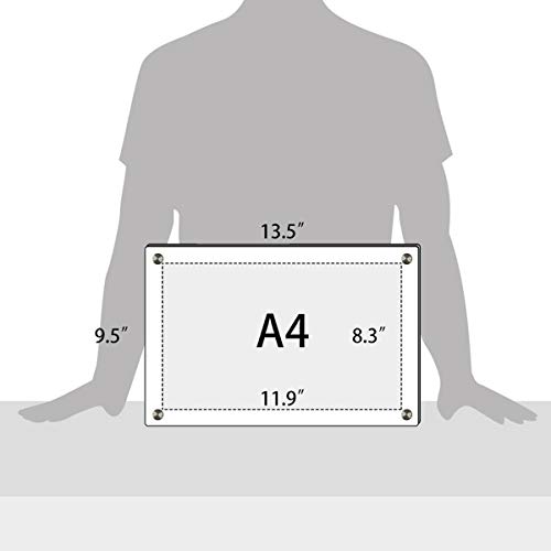 Niubee 8.5X11 8X10 Acrylic Picture Frame,Clear Plexiglass Frame Hanger For Photo Poster Certificate Sign Artwork Art Print Wall Hanging-A4 Letter Size #TOP1