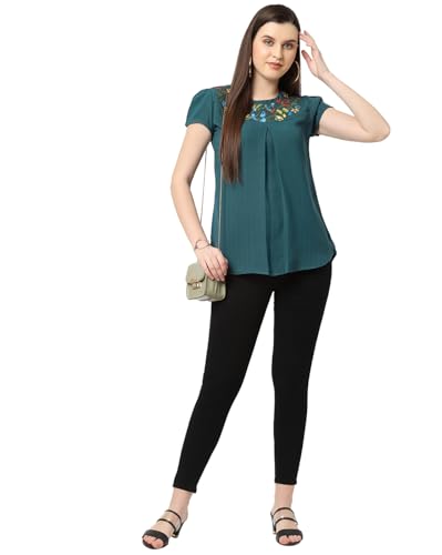 Image of Go.4.it Women's Top with Multi-Color Embroidery