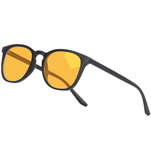 Ulknyss - Gafas antiluz, azul, gafas para juegos de ordenador, lentes transparentes antifatiga, filtro UV400, gafas de luz azul para hombre y mujer