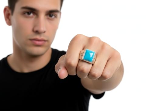 Image of Choose Your Color Mens Bold Ring 925 Sterling Silver Gemstone Wedding Engagement Statement Ring Birthstone Solitaire Jewellery Ring Sizes 4, 5, 6, 7, 8, 9, 10, 11, 12, 13,
