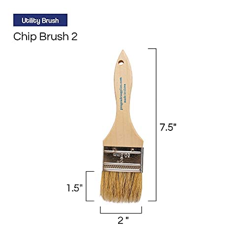 Pro Grade - Chip Paint Brushes - 12 Ea 2 Inch Chip Paint Brush Light Brown #TOP6