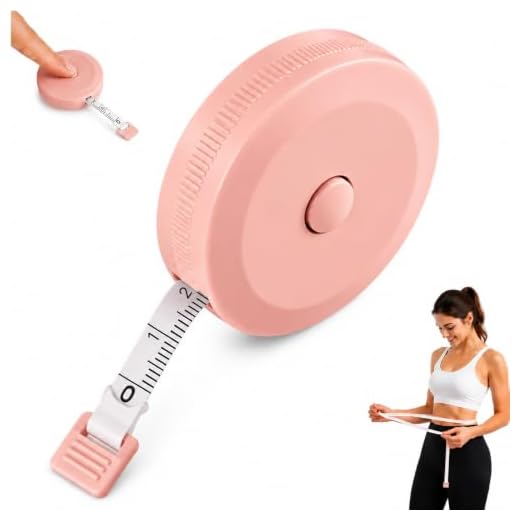 Soft Tape Measure 1 Pack, Retractable Cloth Ruler for Body Sewing, Dual Sided Metric and Imperial Scale, Flexible Measuring Tool