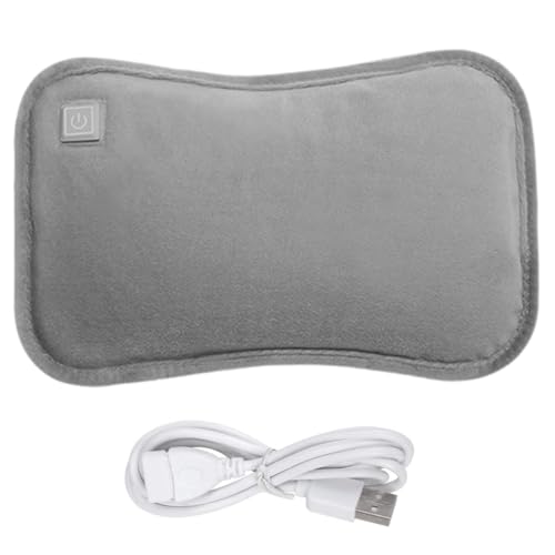 Electric Hot Water Bottle with Flannel Cover 3 Heat Settings Foldable USB Rechargeable Hot Water Bag Rechargeable Hot Water Bottle Washable Bed Warmer Automatic Power-Off Hand Warmers for Winter Gif