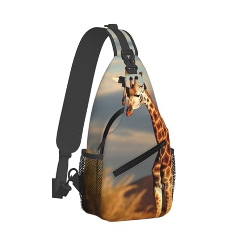 Bolso tipo Sling para hombre y mujer con diseño de jirafa miniatura 7