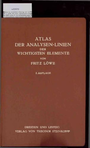 Atlas der Analysen-Linien der Wichtigsten Elemente.