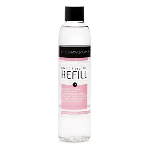 Acqua Aroma Gardenia Bouquet Reed Diffuser Oil Refill 6.8 FL OZ (200ml). Contains Essencial Oils