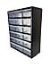Homak 18-Drawer Parts Organizer, Black, HA01018001,Black Matte