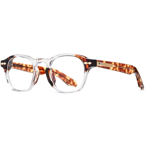 Image of HEPIDEM Acetate Glasses Frame Men Women Square Eyeglasses Optical Spectacles MZEPH