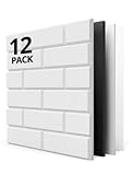Kuchoow Schallschutzplatten und Akustikpaneele selbstklebend für Wand mit MLV und Ziegelwand-Optik, 12 Stück Paneele zur Schalldämmung und Schallabsorption für Tür Zimmer Studio, 30x30x1cm Weiß